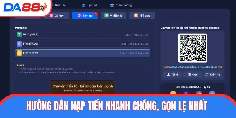 Hướng dẫn nạp tiền nhanh chóng, gọn lẹ nhất 